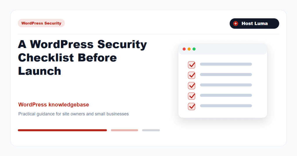A WordPress Security Checklist Before Launch