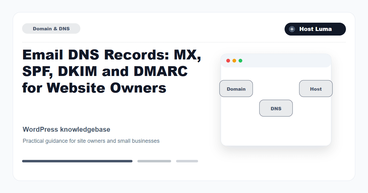 Email DNS Records: MX, SPF, DKIM and DMARC for Website Owners